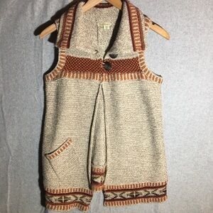 Womens Royal Robbins Vest Knit Cottage Core Layering Fall Winter Aztec Print